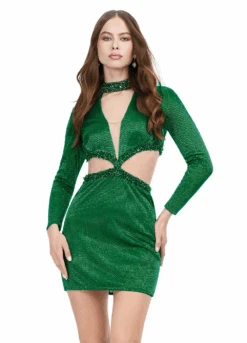 Sirena Mini Dress -Naked Dresses Store ASHLEYlauren 4583 Emerald Sirena Mini Dress