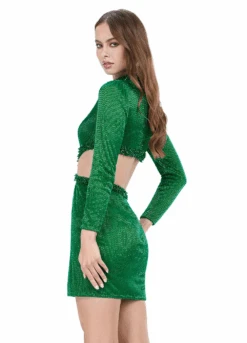 Sirena Mini Dress -Naked Dresses Store ASHLEYlauren 4583 Emerald Sirena Mini Dress.Back