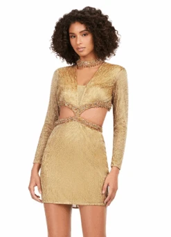 Sirena Mini Dress -Naked Dresses Store ASHLEYlauren 4583 Gold Sirena Mini Dress