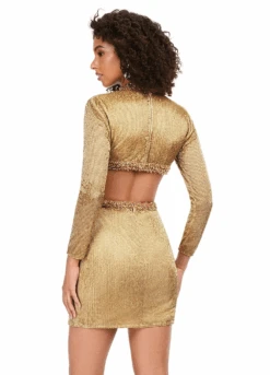 Sirena Mini Dress -Naked Dresses Store ASHLEYlauren 4583 Gold Sirena Mini Dress.Back