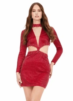 Sirena Mini Dress -Naked Dresses Store ASHLEYlauren 4583 Red Sirena Mini Dress.Front