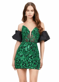 London Mini Dress -Naked Dresses Store ASHLEYlauren 4614 Green London Mini Dress