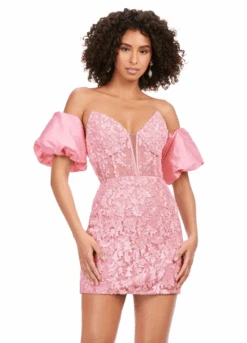 London Mini Dress -Naked Dresses Store ASHLEYlauren 4614 Pink London Mini Dress. Close Up