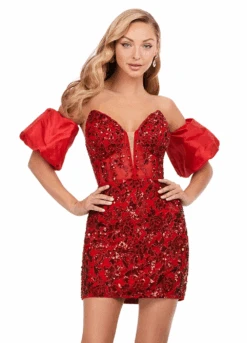 London Mini Dress -Naked Dresses Store ASHLEYlauren 4614 Red London Mini Dress. Close Up