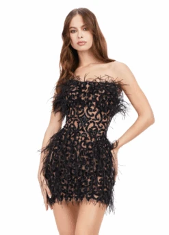 Aurora Mini Dress 17 Aurora Mini Dress -Naked Dresses Store ASHLEYlauren 4615 Black Aurora Mini Dress.Front