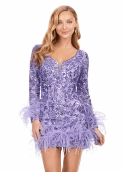 Miami Mini Dress -Naked Dresses Store ASHLEYlauren 4616 Lilac Miami Mini Dress.Close Up
