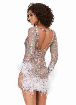 Miami Mini Dress -Naked Dresses Store ASHLEYlauren 4616 Silver Miami Mini Dress.Back