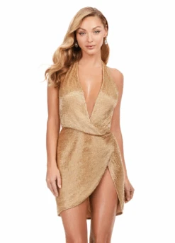Darla Mini Dress -Naked Dresses Store ASHLEYlauren 4620 Gold Darla Mini Dress