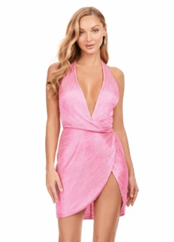 Darla Mini Dress -Naked Dresses Store ASHLEYlauren 4620 Pink Darla Mini Dress.Front