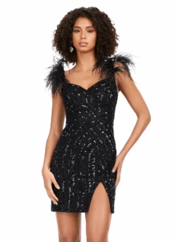 Heiress Mini Dress -Naked Dresses Store ASHLEYlauren 4626 Black Heiress Mini Dress.Front