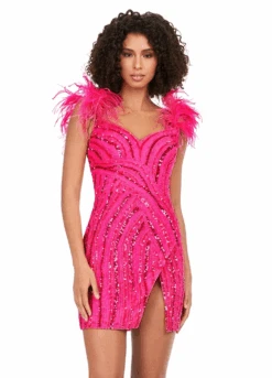Heiress Mini Dress -Naked Dresses Store ASHLEYlauren 4626 Fuchsia Heiress Mini Dress