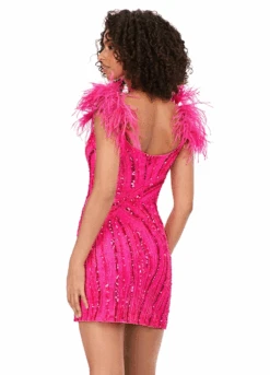 Heiress Mini Dress -Naked Dresses Store ASHLEYlauren 4626 Fuchsia Heiress Mini Dress.Back