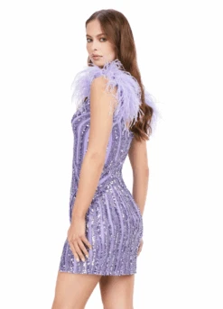 Heiress Mini Dress -Naked Dresses Store ASHLEYlauren 4626 Purple Heiress Mini Dress.Black