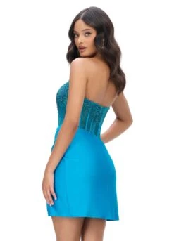 Mika Mini Dress -Naked Dresses Store ASHLEYlauren 4686 Turquoise Mika Mini Dress Back