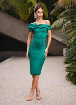 Nada Midi Dress -Naked Dresses Store ASHLEYlauren 4735 Emerald Nada Midi Dress. Editorial