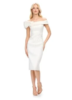 Nada Midi Dress -Naked Dresses Store ASHLEYlauren 4735 White Nada Midi Dress