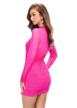Khloe Mini Dress -Naked Dresses Store ASHLEYlauren 4736 Hot Pink Khloe Mini Dress.Back