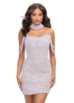 Royal Mini Dress -Naked Dresses Store ASHLEYlauren 4758 Silver Royal Mini Dress