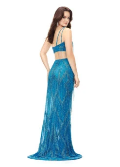 Indie Gown -Naked Dresses Store ASHLEYlauren Aqua 11280 Indie Gown. Back