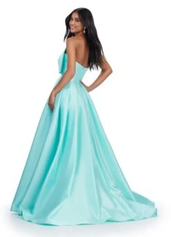 Delilah Gown -Naked Dresses Store ASHLEYlauren Aqua 11609 Delilah Gown Back