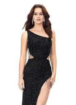 Indie Gown -Naked Dresses Store ASHLEYlauren Black 11280 Indie Gown. Close Up