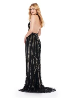 Afina Gown -Naked Dresses Store ASHLEYlauren Black Gold 11670 Afina Gown. Back