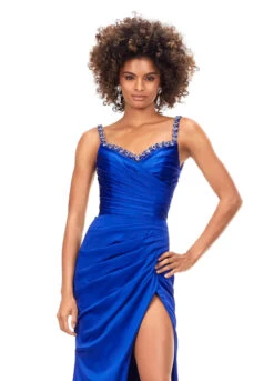 Jules Gown -Naked Dresses Store ASHLEYlauren Blue 11298 Jules Evening Gown. Close Up