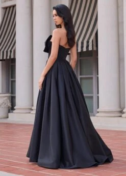 Delilah Gown -Naked Dresses Store ASHLEYlauren Delilah Gown Black Strapless Mikado Gown With Oversized Bow. Back