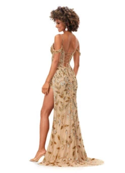Blakely Gown -Naked Dresses Store ASHLEYlauren Gold 11365 Blakely Evening Gown Back