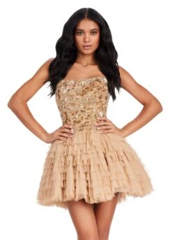 Amaria Mini Dress -Naked Dresses Store ASHLEYlauren Gold 4671 Mini Dress