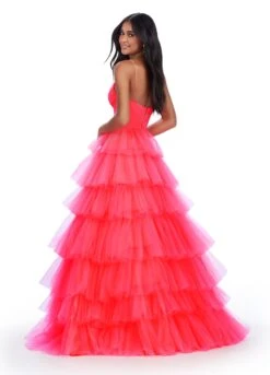 Maya Gown -Naked Dresses Store ASHLEYlauren Neon Coral 11622 Maya Gown. Back