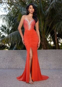 Serafina Gown -Naked Dresses Store ASHLEYlauren Orange 11855 Serafina Evening Gown