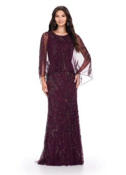 Darcie Gown -Naked Dresses Store ASHLEYlauren Plum 11214 Darcie Evening Gown