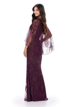 Darcie Gown -Naked Dresses Store ASHLEYlauren Plum 11214 Darcie Evening Gown. Back