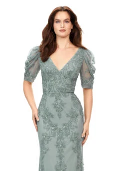 Penny Gown 18 Penny Gown -Naked Dresses Store ASHLEYlauren Sage 11234 Penny Evening Gown. Close Up