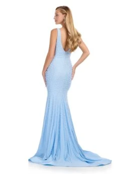 Misha Gown -Naked Dresses Store ASHLEYlauren Sky Blue 112030 Misha Evening Gown. Back