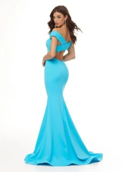 Shai Gown -Naked Dresses Store ASHLEYlauren Turquoise 11025 Shai Gown. Back