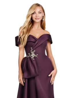 Ari Gown -Naked Dresses Store ASHLEYlauren Wine 11425 Ari Evening Gown. Close Up