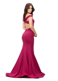Shai Gown -Naked Dresses Store Back ASHLEYlauren 11025 Raspberry Shai Gown