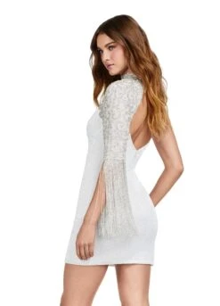 Lorenza Mini Dress -Naked Dresses Store Back White ASHLEYlauren 4586 Lorenza Mini Dress
