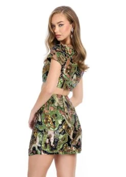 Saisha Two Piece Mini Dress -Naked Dresses Store Back view. Multi ASHLEYlauren Saisha Two Piece Mini Dress 4794