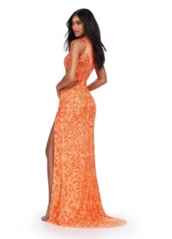 Layla Gown -Naked Dresses Store Coral ASHLEYlauren 11501 Layla Evening Gown Back