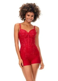 Odessa Romper -Naked Dresses Store Front Red ASHLEYlauren Odessa Romper 11333