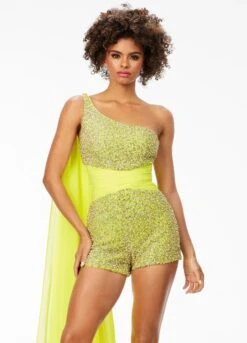 Zarina Romper -Naked Dresses Store Front view Yellow ASHLEYlauren Zarina Romper 11228