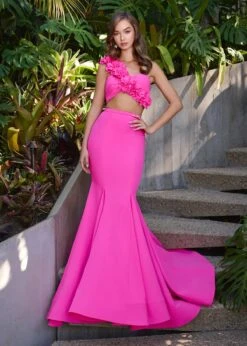 Paloma Two Piece Gown -Naked Dresses Store Hot Pink ASHLEYlauren 11981 Paloma Two Piece Gown