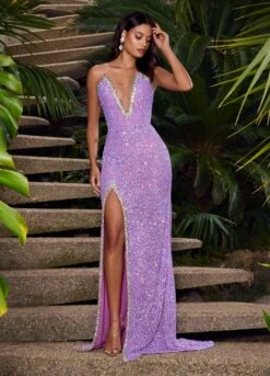 Brittany Gown 29 Brittany Gown -Naked Dresses Store Orchid ASHLEYlauren 11521 Brittany Evening Gown. Editorial Full Length