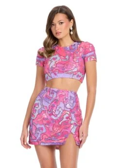 Saisha Two Piece Mini Dress -Naked Dresses Store Pink ASHLEYlauren Saisha Two Piece Mini Dress 4794
