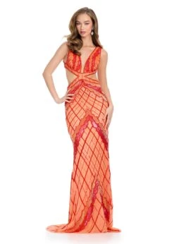 Francheska Gown -Naked Dresses Store RedCoral ASHLEYlauren 11810 Francheska Gown