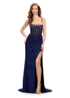 Alba Gown -Naked Dresses Store RoyalBlack ASHLEYlauren 11711 Alba Gown