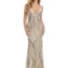 Lola Gown -Naked Dresses Store Silver ASHLEYlauren 11623 Beaded Evening Gown